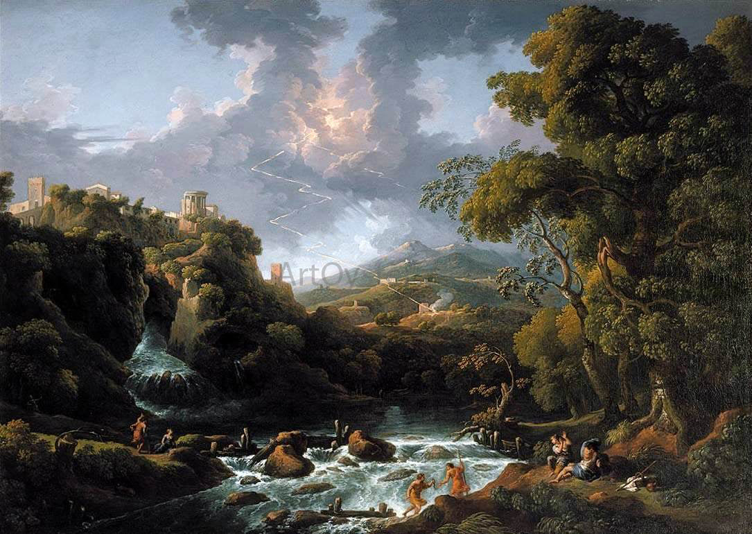 Jan Frans Van Bloemen A Scene in the Roman Campagna - Hand Painted Oil Painting