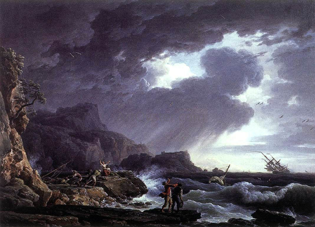 Claude-Joseph Vernet A Seastorm - Hand Painted Oil Painting