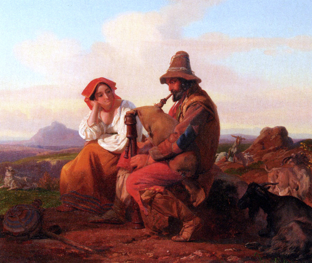 Friedrich Bouterwek A Serenade In The Roman Campagna - Hand Painted Oil Painting