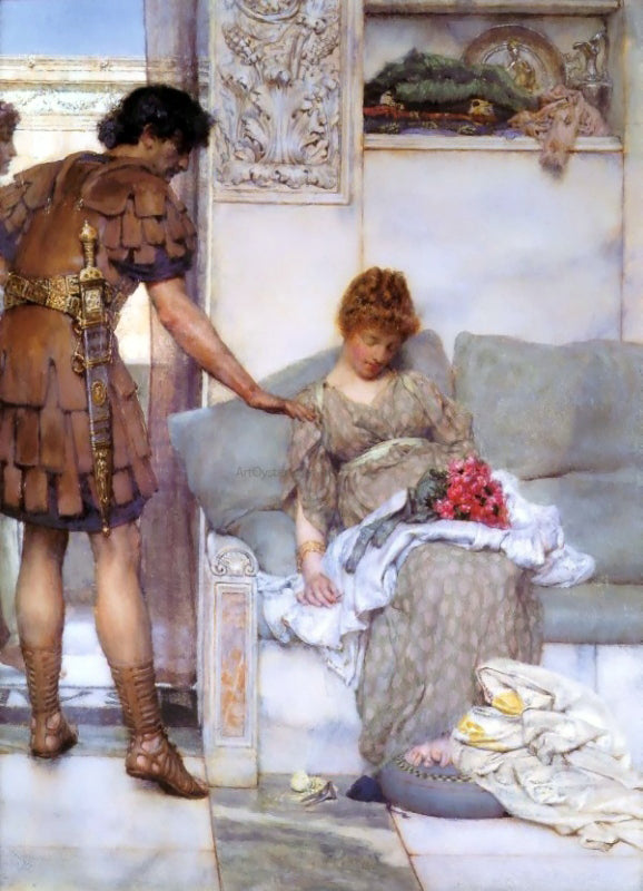  Sir Lawrence Alma-Tadema A Silent Greeting - Hand Painted Oil Painting