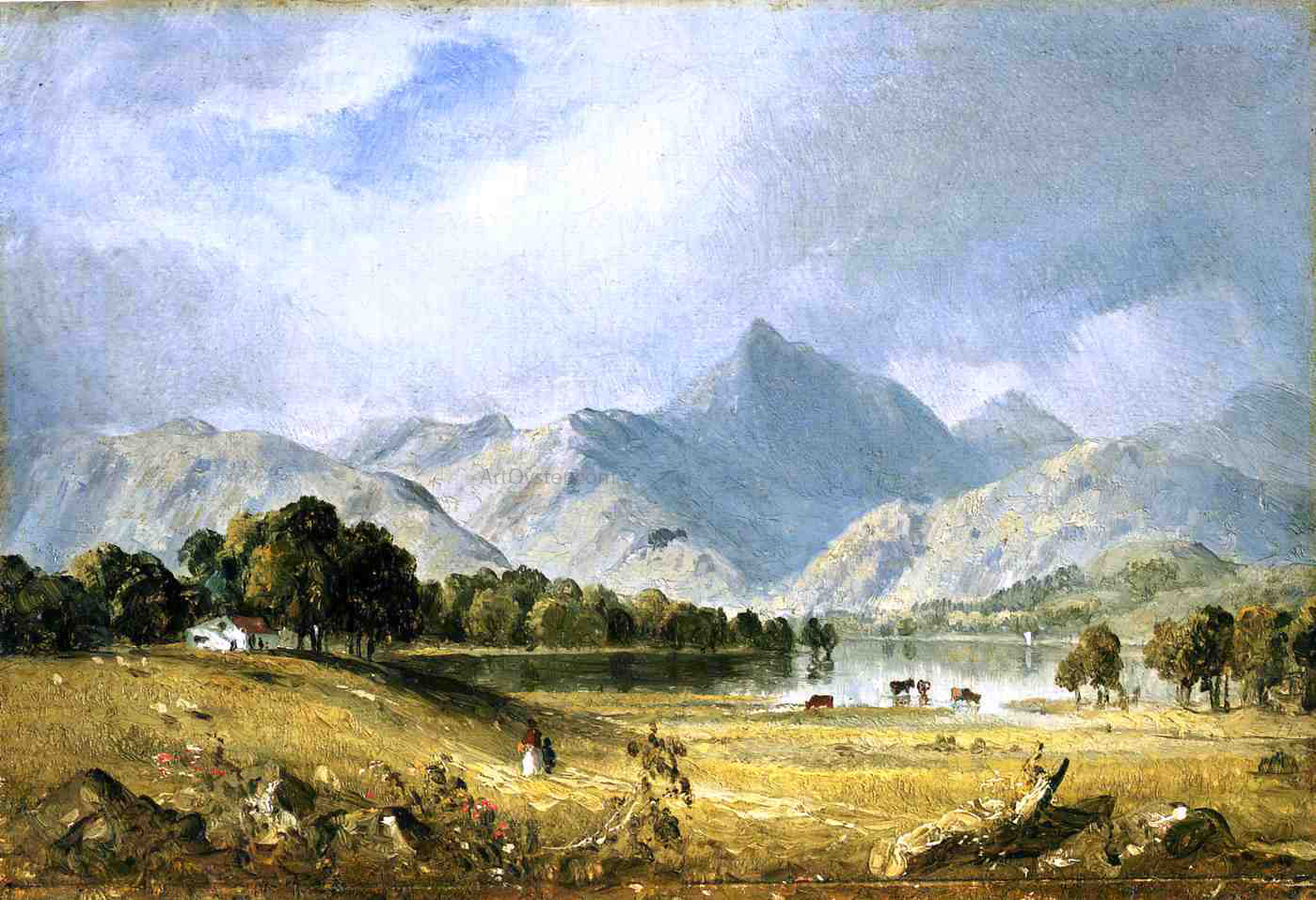 Sanford Robinson Gifford A Sketch of Derwentwater - Hand Painted Oil Painting