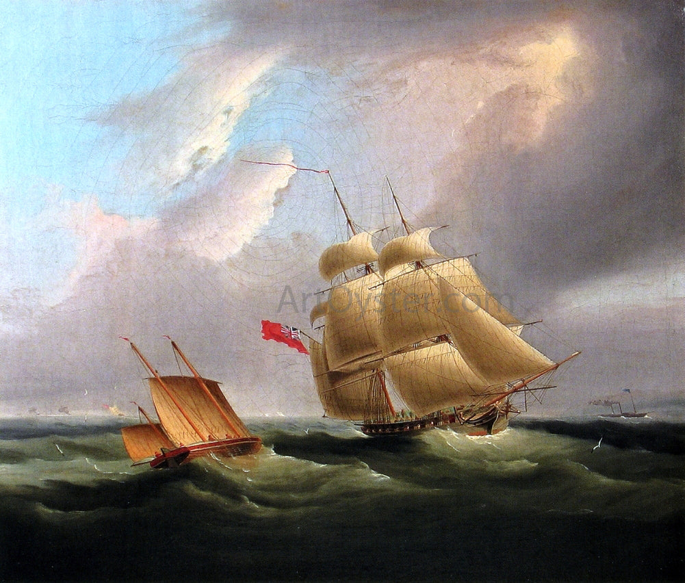 James E Buttersworth A Sloop-of-War - Hand Painted Oil Painting