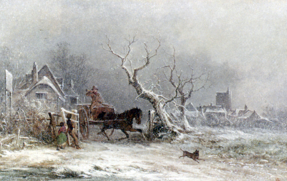 George Augustsus Williams A Snow Storm - Hand Painted Oil Painting