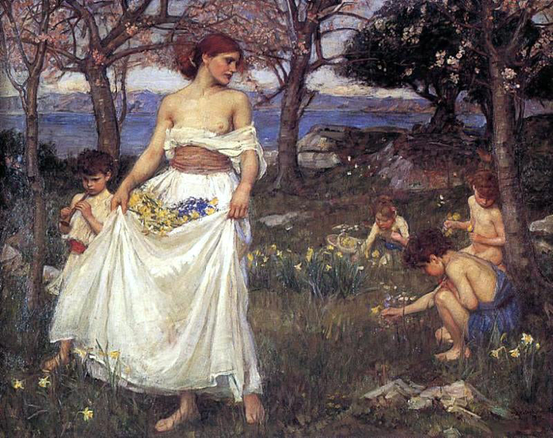John William Waterhouse A Song of Springtime - Hand Painted Oil Painting