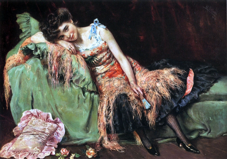 Maximino Pena Munoz A Spanish Beauty - Hand Painted Oil Painting