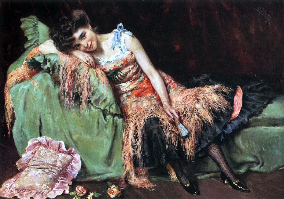  Maximino Pena Munoz A Spanish Beauty - Hand Painted Oil Painting