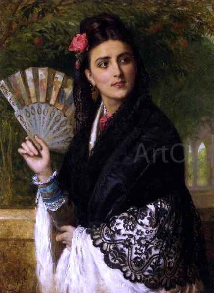 John Bagnold Burgess A Spanish Beauty - Hand Painted Oil Painting