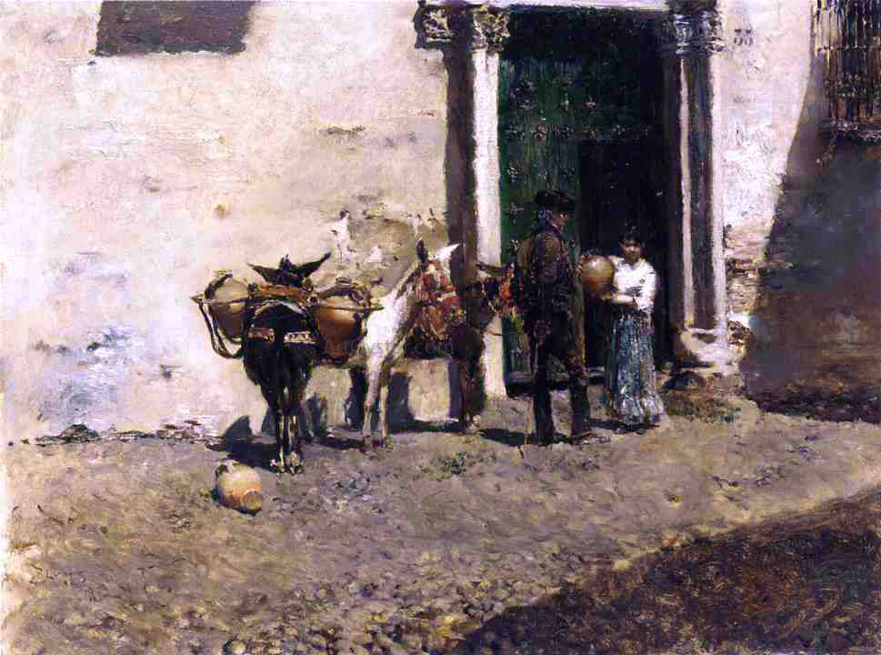  Robert Frederick Blum A Spanish Water Carrier (Toledo) - Hand Painted Oil Painting