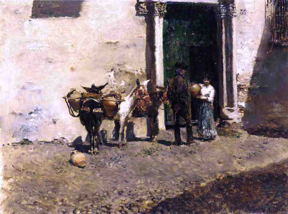 Robert Frederick Blum A Spanish Water Carrier (Toledo) - Hand Painted Oil Painting