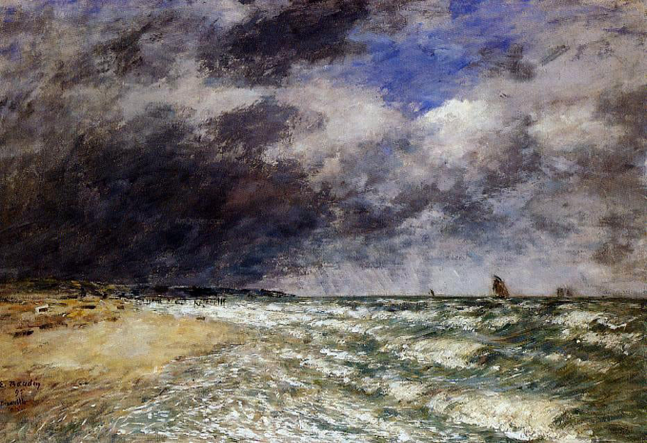 Eugene-Louis Boudin Squall from Northwest - Hand Painted Oil Painting