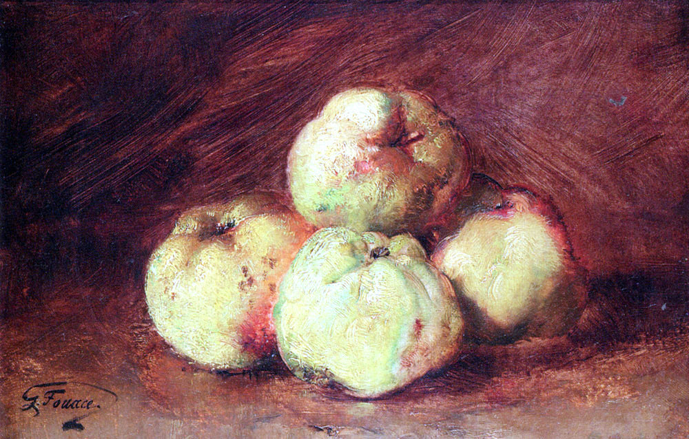 Guillaume-Romain Fouace A Still Life with Apples - Hand Painted Oil Painting