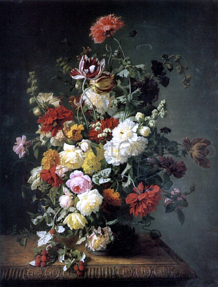  Simon Saint-Jean A Still life with Flowers and Wild Raspberries - Hand Painted Oil Painting