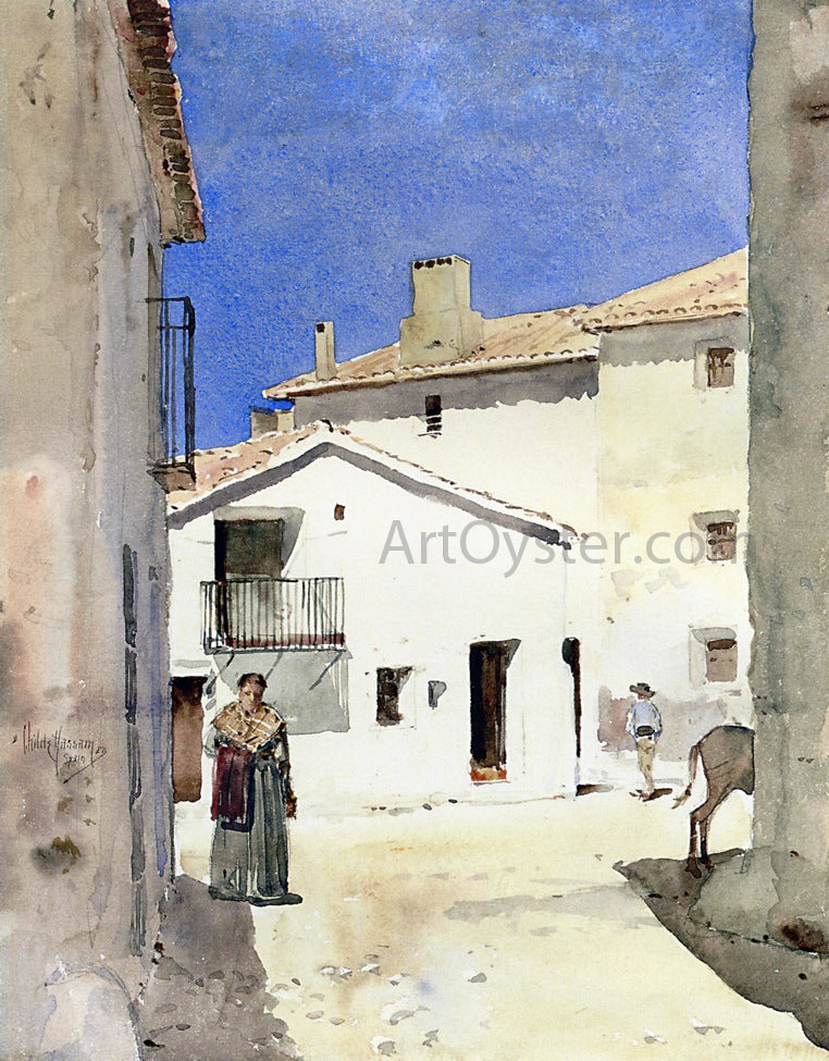 Frederick Childe Hassam A Street in Denia, Spain - Hand Painted Oil Painting