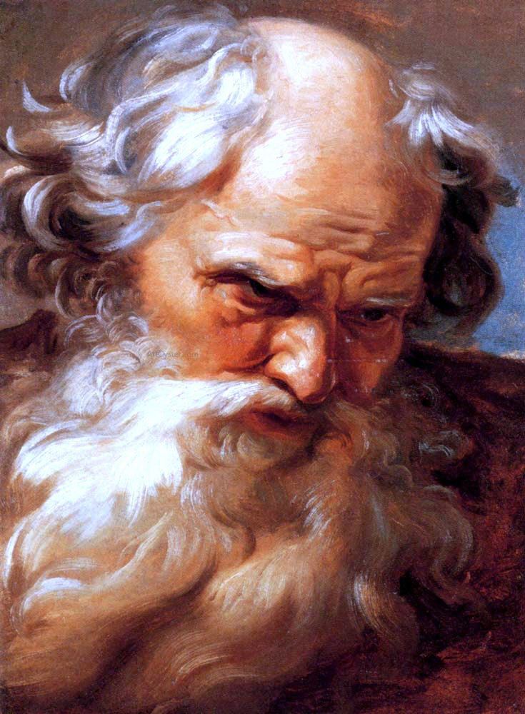 Gabriel Francois Doyen A Study For A Head Of Neptune (recto) - Hand Painted Oil Painting