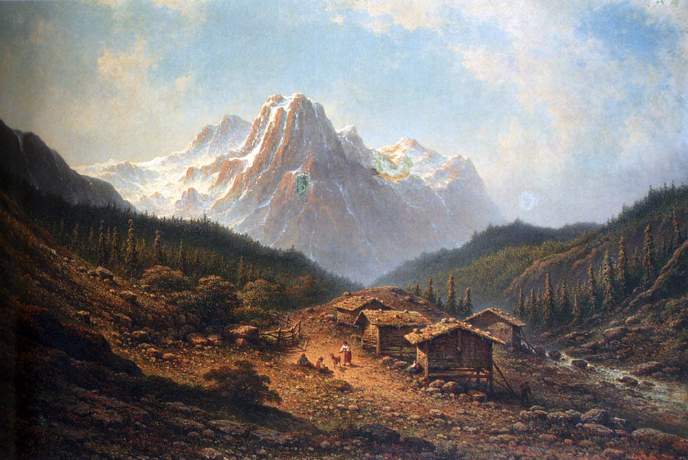 Johannes Hilverdink A Summer Day In The Alps - Hand Painted Oil Painting