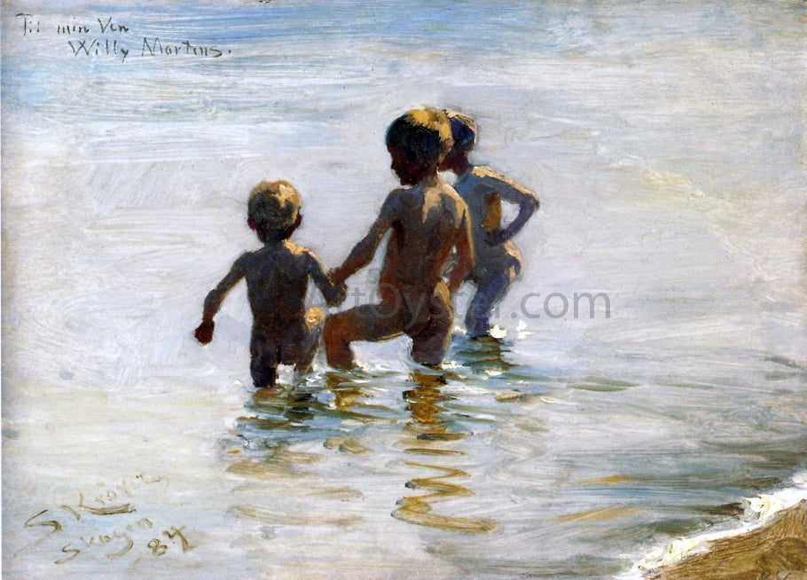 Peder Severin Kroyer A Summer's Day at Skagen South Beach - Hand Painted Oil Painting