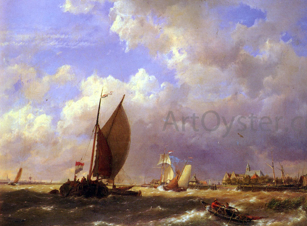 Cornelis Christiaan Dommelshuizen A Sunlit Dock - Hand Painted Oil Painting