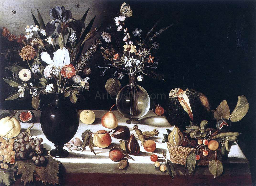 Master of Hartford Still-life A Table Laden with Flowers and Fruit - Hand Painted Oil Painting