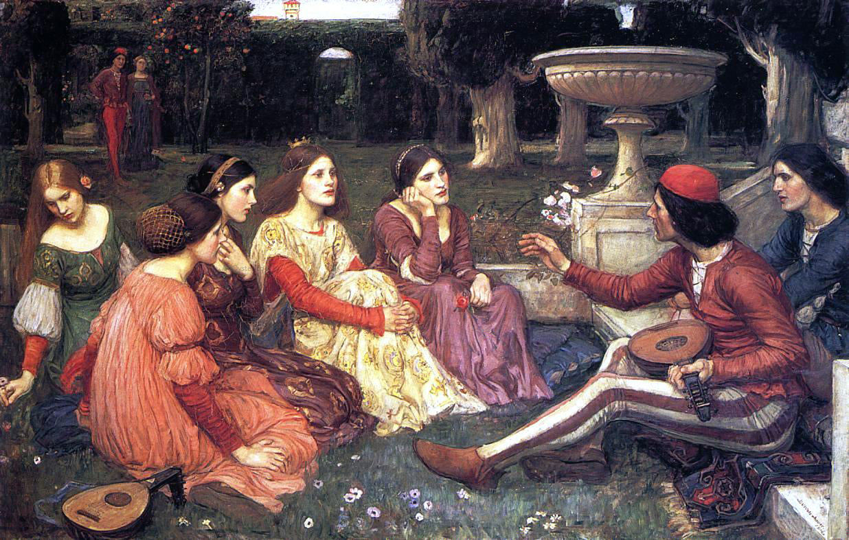 John William Waterhouse A Tale from the Decameron - Hand Painted Oil Painting