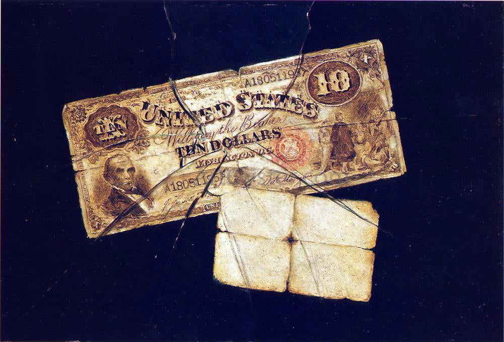 Nicholas Alden Brooks A Ten Dollar Bill - Hand Painted Oil Painting