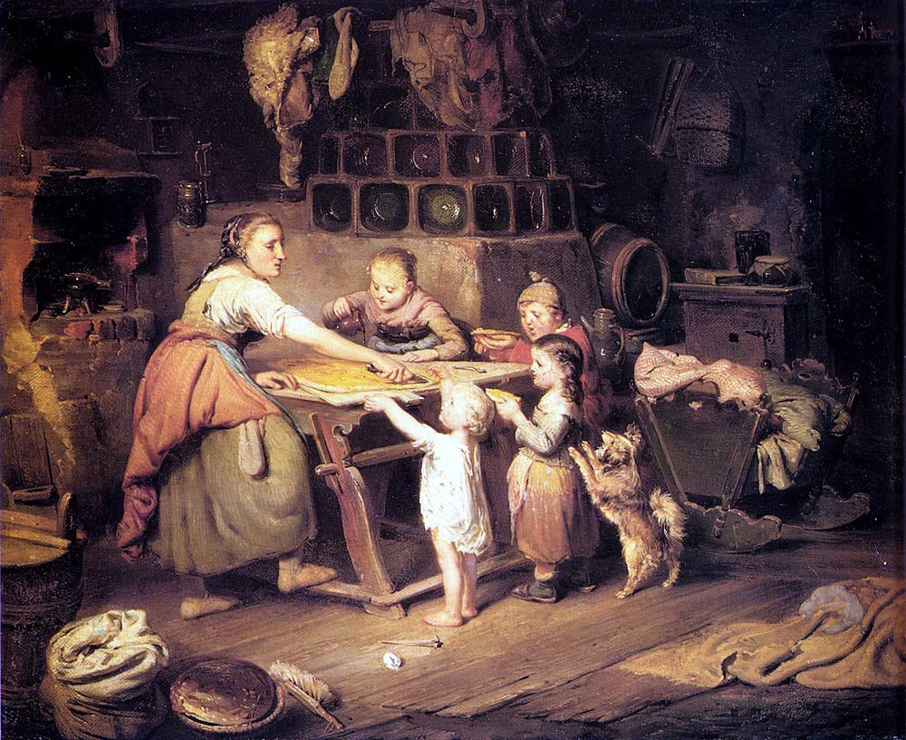 Hermann Werner A Treat For The Children - Hand Painted Oil Painting