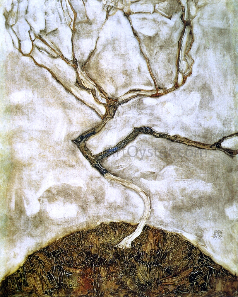 Egon Schiele A Tree in Late Autumn - Hand Painted Oil Painting