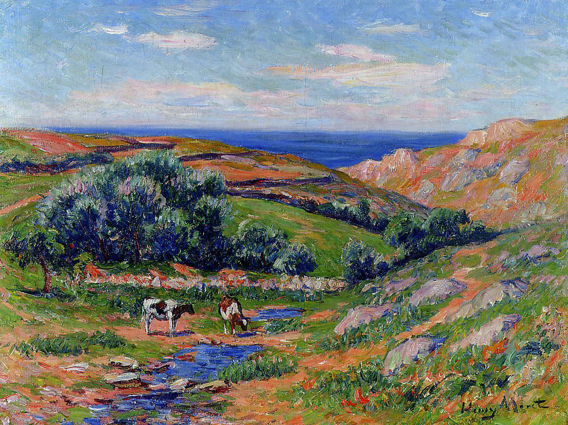 Henri Moret A Valley in Sadaine, the Bay of Douarnenez - Hand Painted Oil Painting