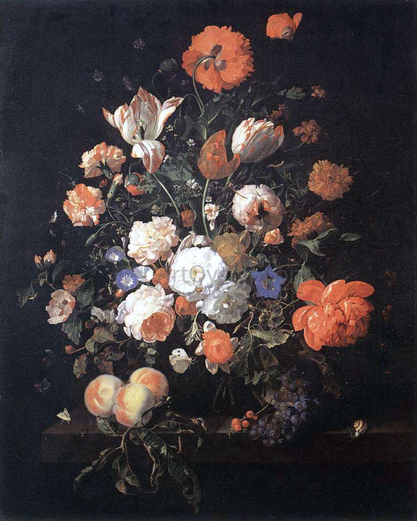 Rachel Ruysch A Vase of Flowers - Hand Painted Oil Painting