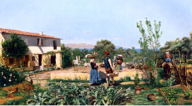  Jean-Charles Messonier A Vegetable Garden in Provence - Hand Painted Oil Painting