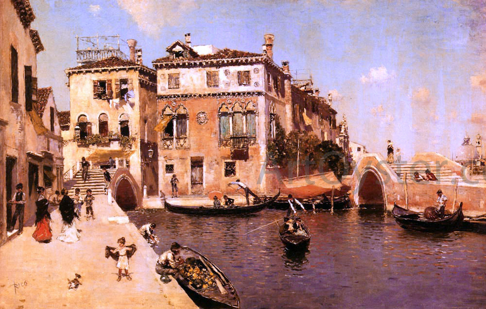 Martin Rico Y Ortega A Venetian Afternoon - Hand Painted Oil Painting