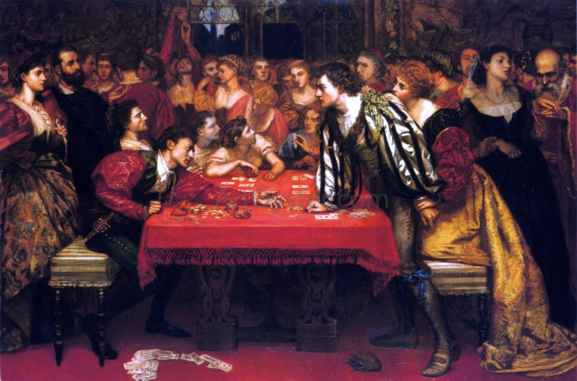Valentine Cameron Prinsep Venetian Gaming-House in the Sixteenth Century - Hand Painted Oil Painting