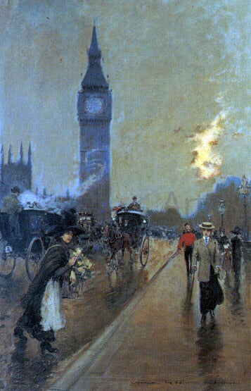  Georges Stein A View of Big Ben, London - Hand Painted Oil Painting