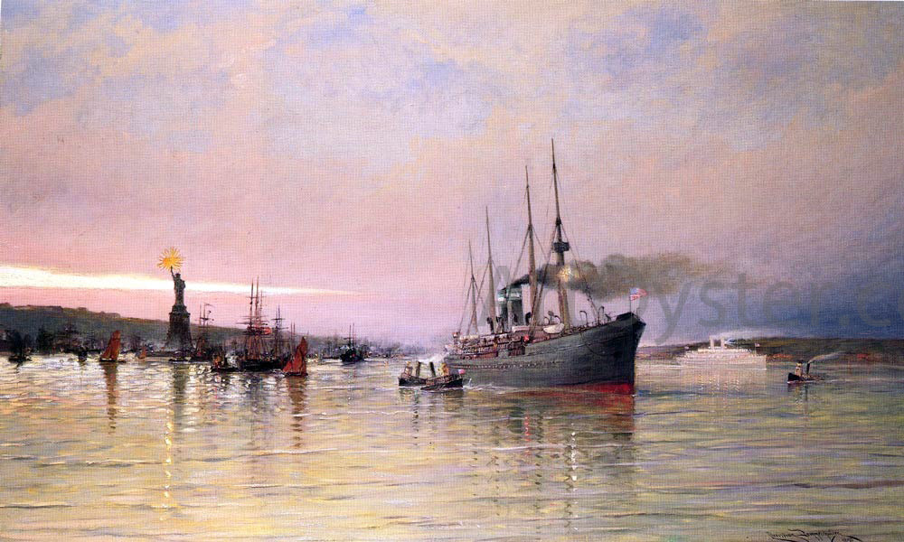 Cornelis Christiaan Dommelshuizen A View Of New York Harbor - Hand Painted Oil Painting