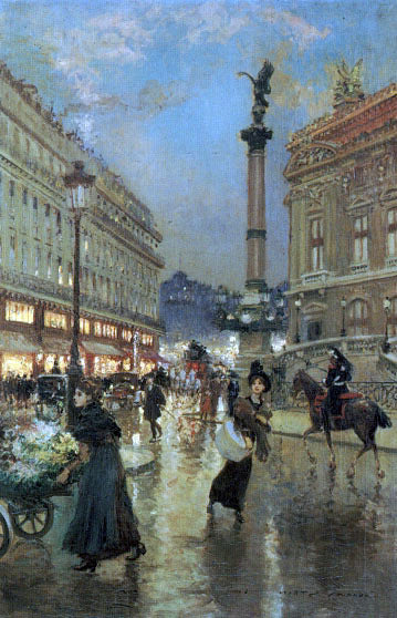 Georges Stein A View of the Opera House, Paris - Hand Painted Oil Painting