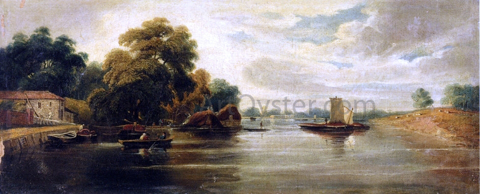 John Varley View of the Thames Looking Towards Battersea - Hand Painted Oil Painting