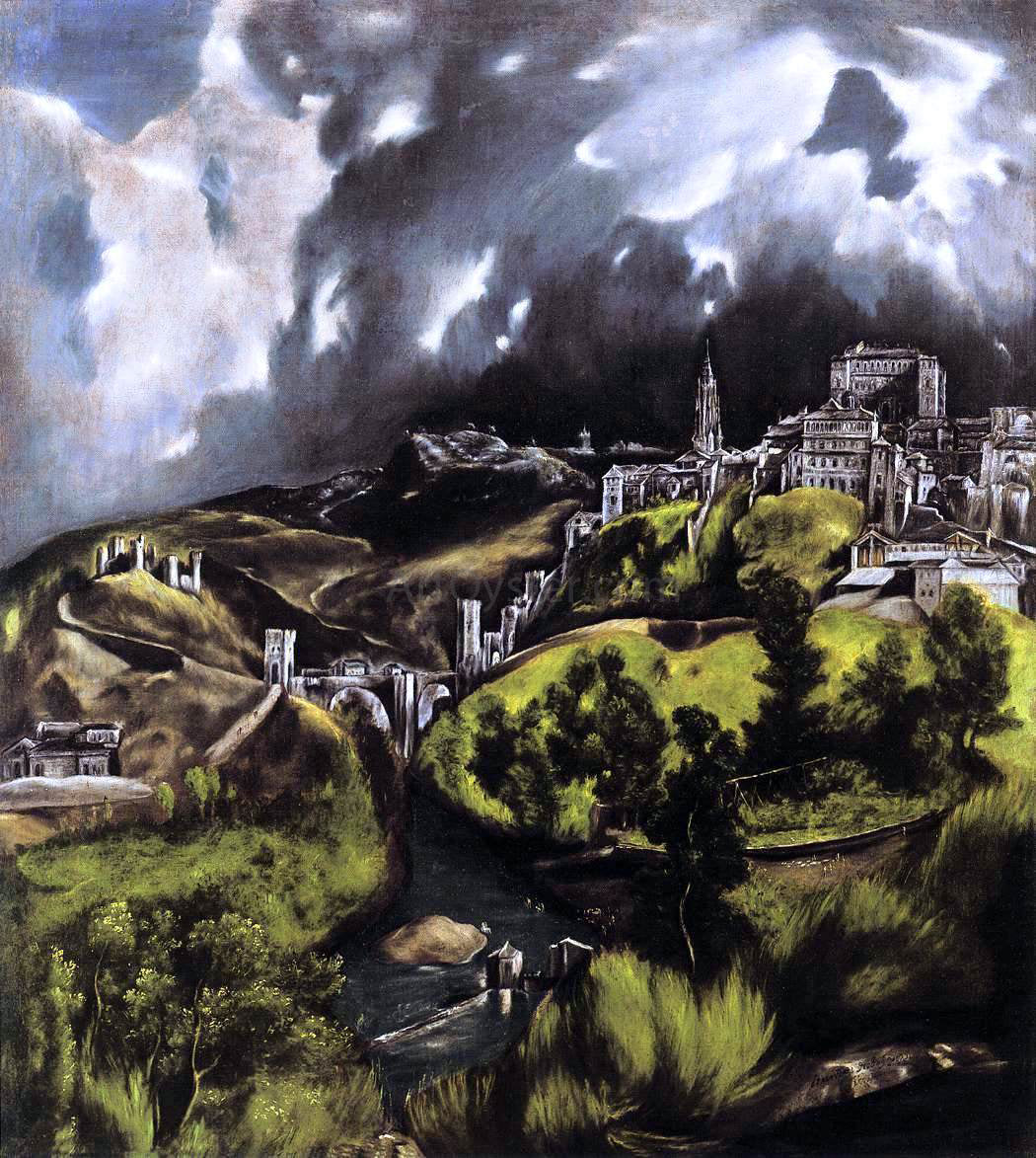 El Greco A View of Toledo - Hand Painted Oil Painting