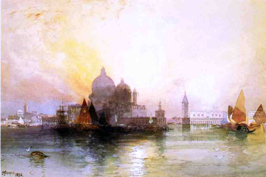 Thomas Moran A View of Venice - Hand Painted Oil Painting