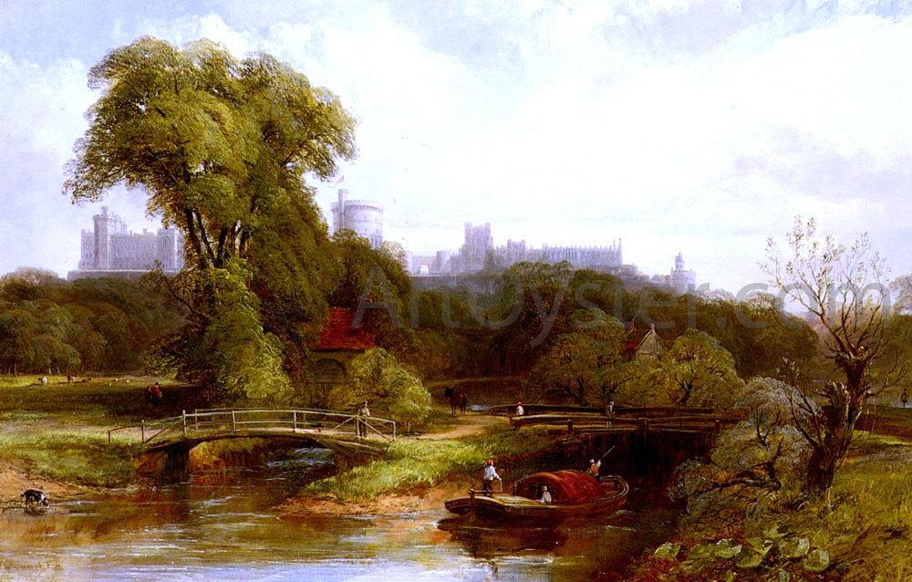 Thomas Creswick A View Of Windsor Castle - Hand Painted Oil Painting