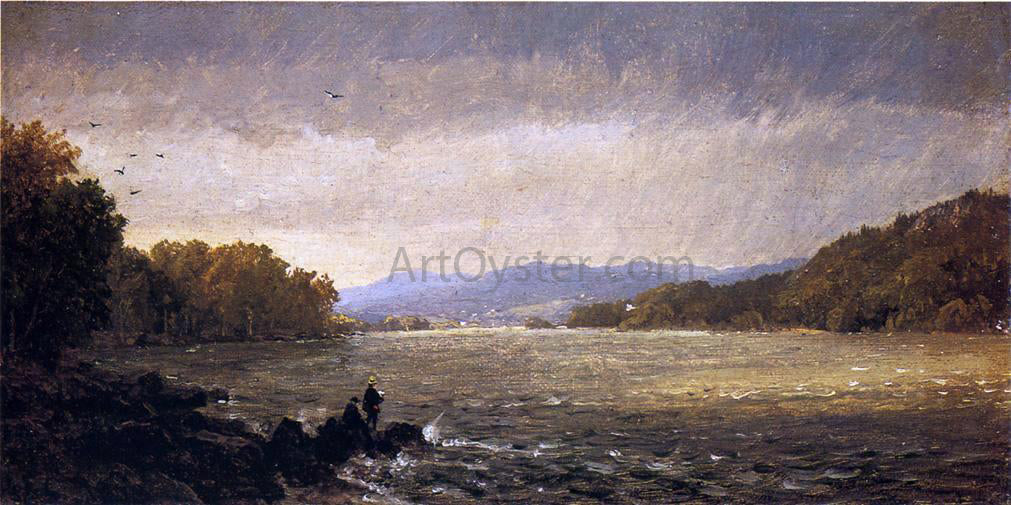 Jasper Francis Cropsey A View Upstream - Hand Painted Oil Painting