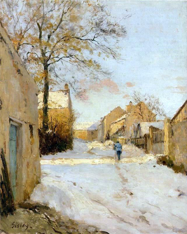 Alfred Sisley A Village Street in Winter - Hand Painted Oil Painting