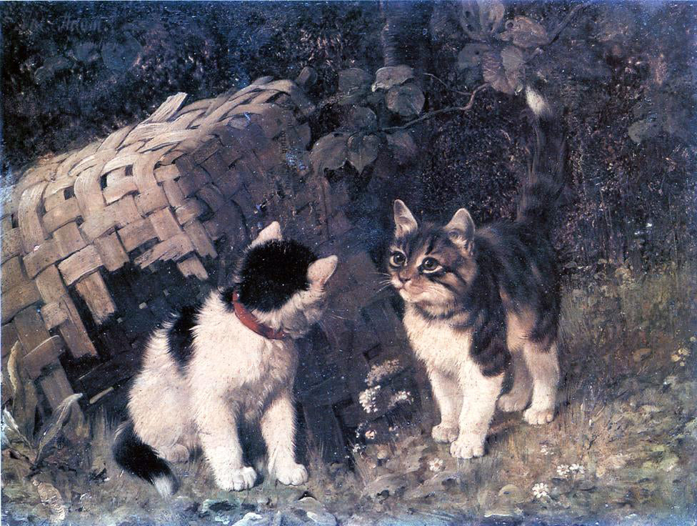 Julius Adam A Visitor to the Shelter - Hand Painted Oil Painting