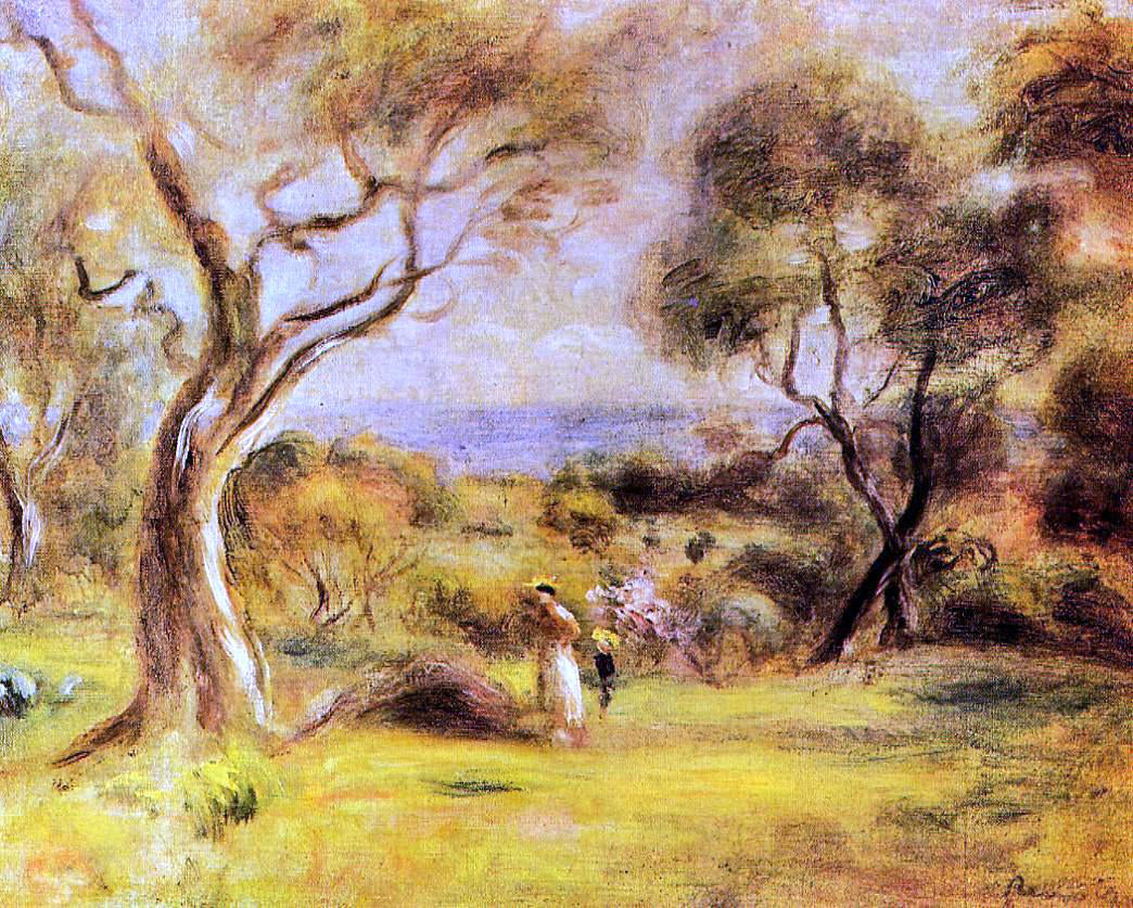 Pierre Auguste Renoir Walk by the Sea - Hand Painted Oil Painting