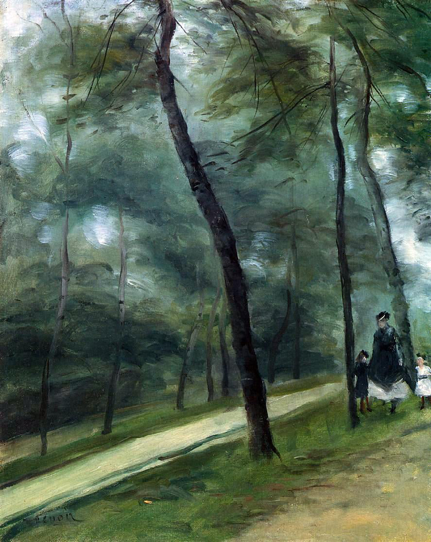 Pierre Auguste Renoir A Walk in the Woods (also known as Madame Lecoeur and Her Children) - Hand Painted Oil Painting