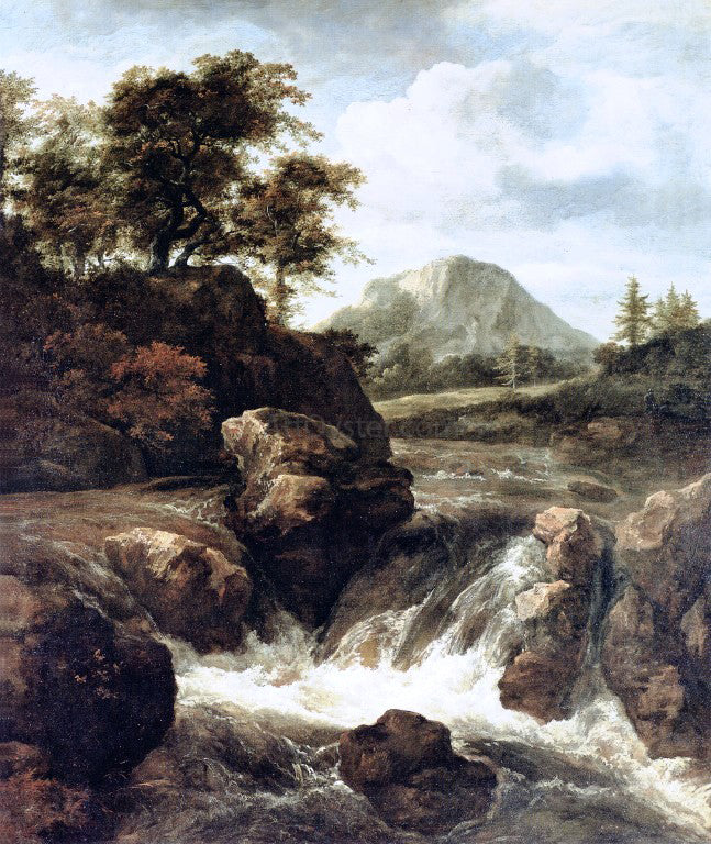 Jacob Van Ruisdael A Waterfall - Hand Painted Oil Painting