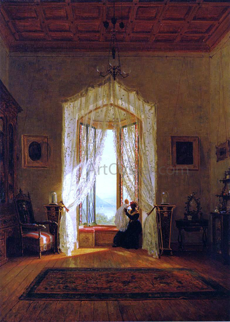 Thomas Worthington Whittredge Window, House on the Hudson River - Hand Painted Oil Painting