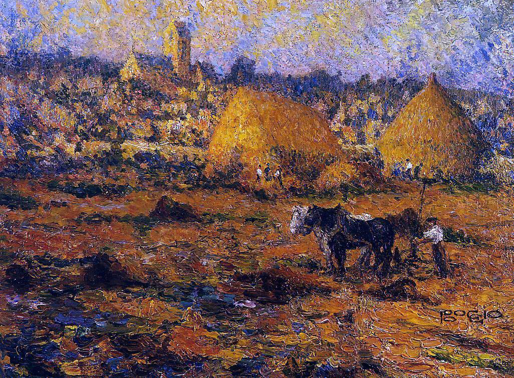 Emilio Boggio Winter Afternoon in Auvers - Hand Painted Oil Painting
