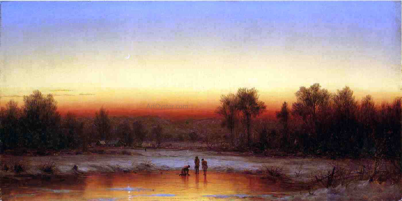 Sanford Robinson Gifford A Winter Twilight - Hand Painted Oil Painting