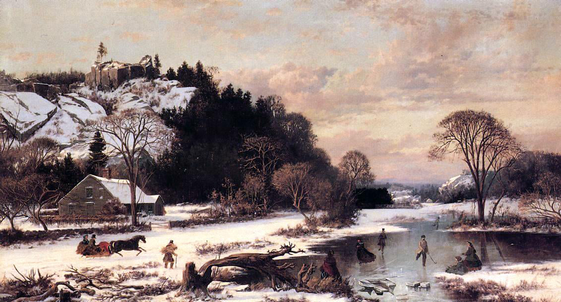 Joseph Morviller A Winter's Day - Hand Painted Oil Painting