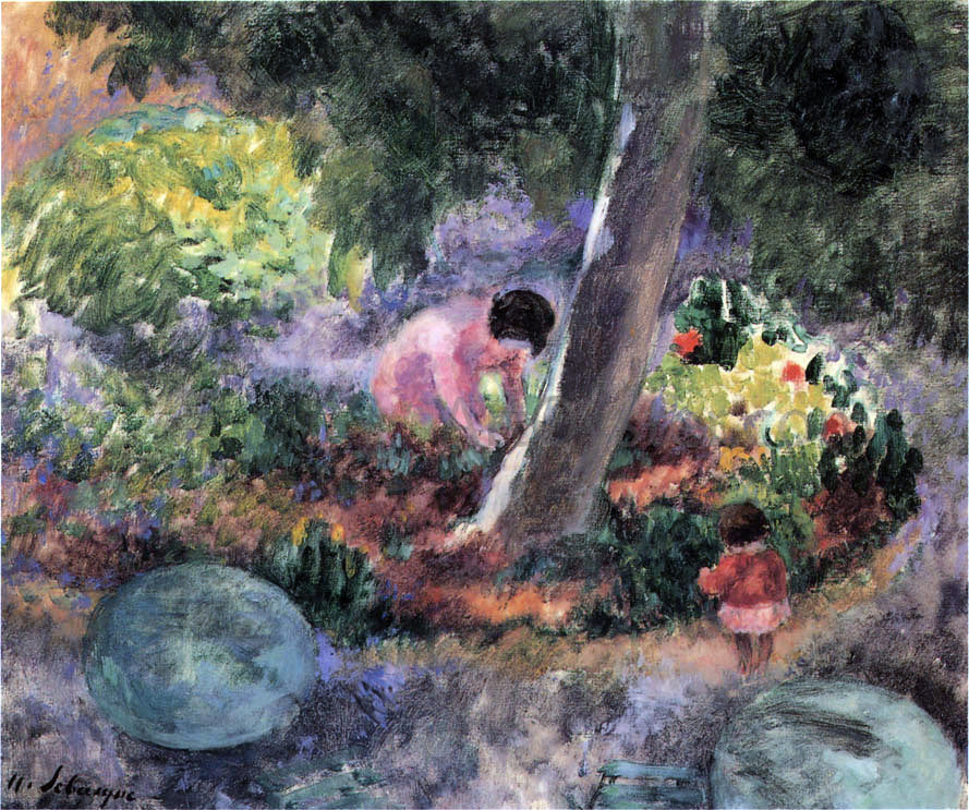 Henri Lebasque A Woman and Child in the Garden - Hand Painted Oil Painting