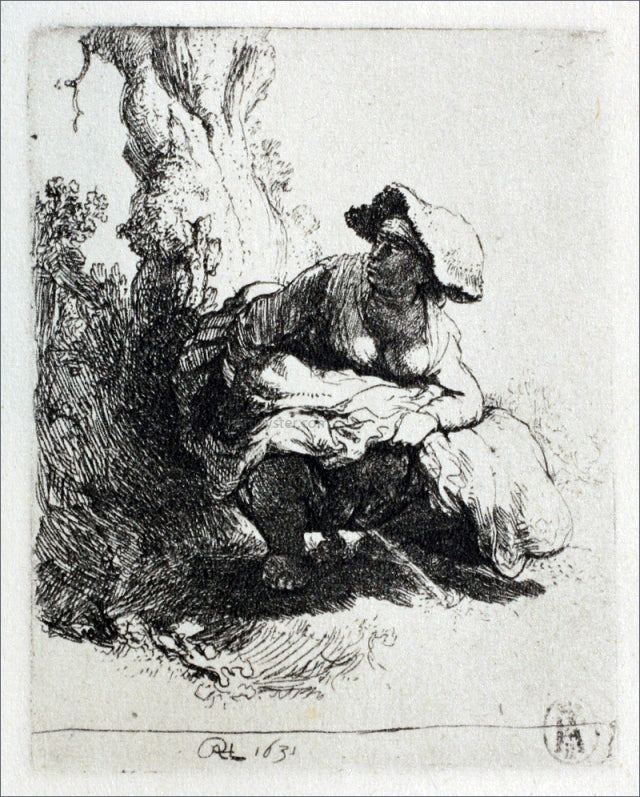 Rembrandt Van Rijn Woman Beneath a Tree - Hand Painted Oil Painting